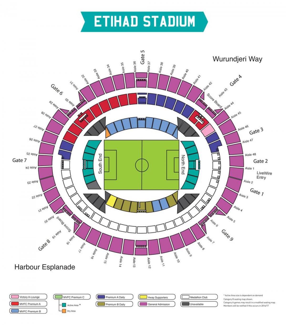 mapa de Etihad stadium Melbourne