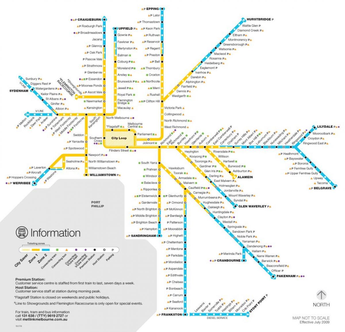 metro de Melbourne mapa