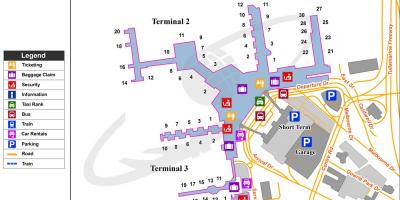 Mapa de aeropuerto de Melbourne terminales