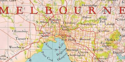 Melbourne mapa del mundo