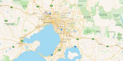 Mapa de Melbourne y alrededores