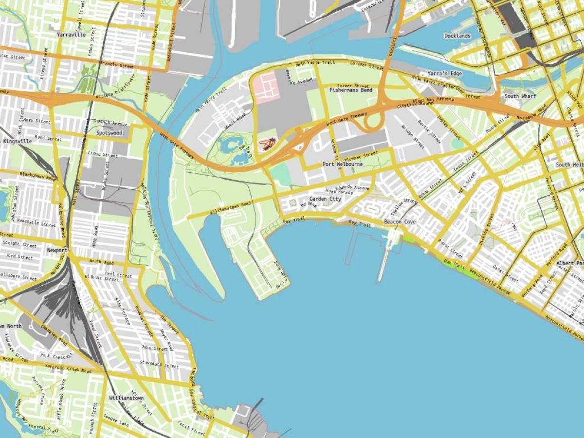 mapa del puerto de Melbourne