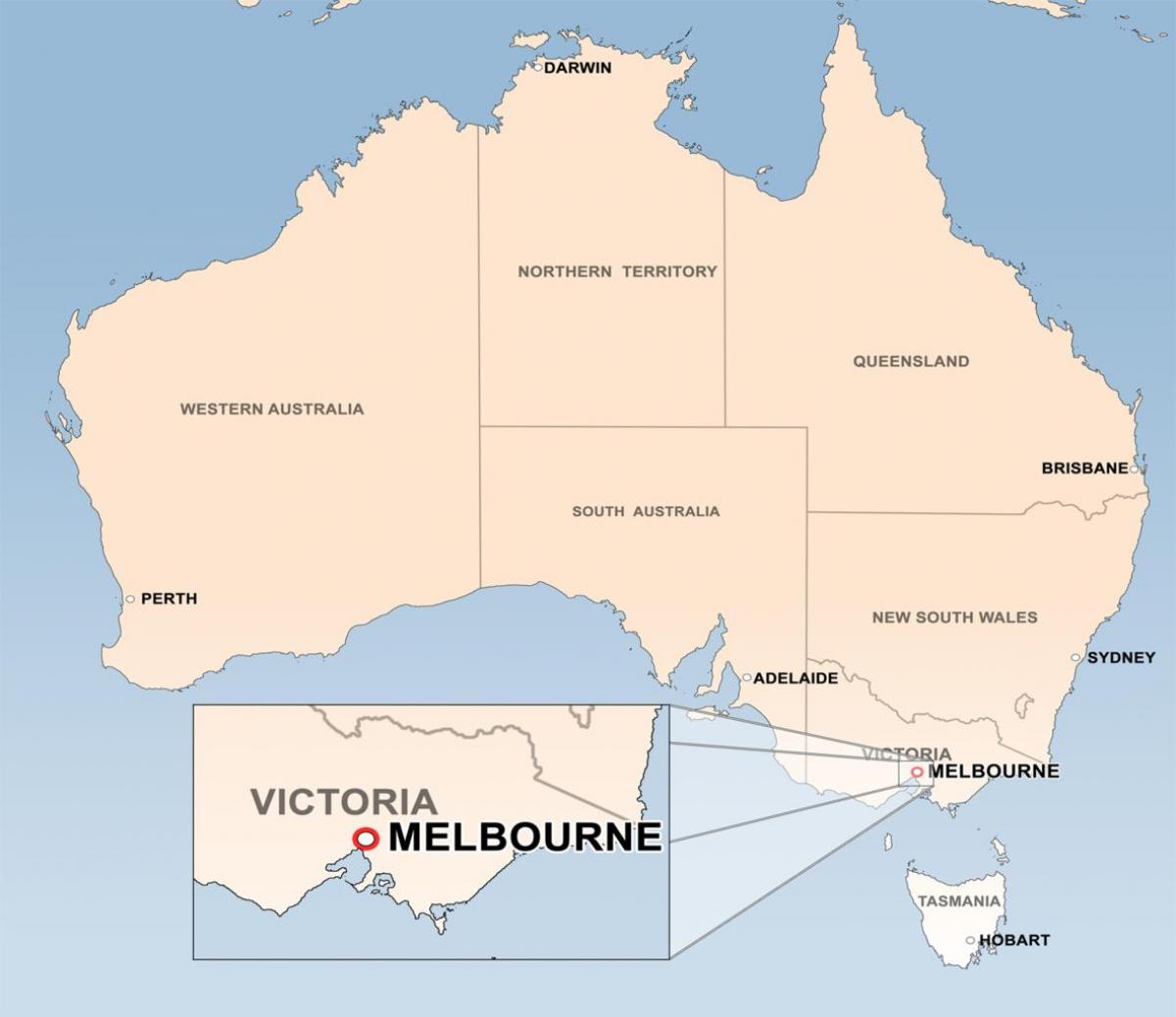 mapa de Melbourne, Australia