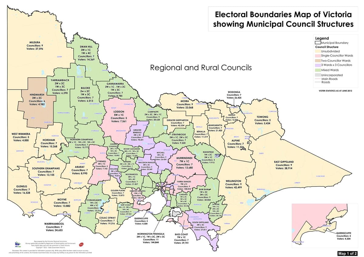 mapa de Victoria Australia