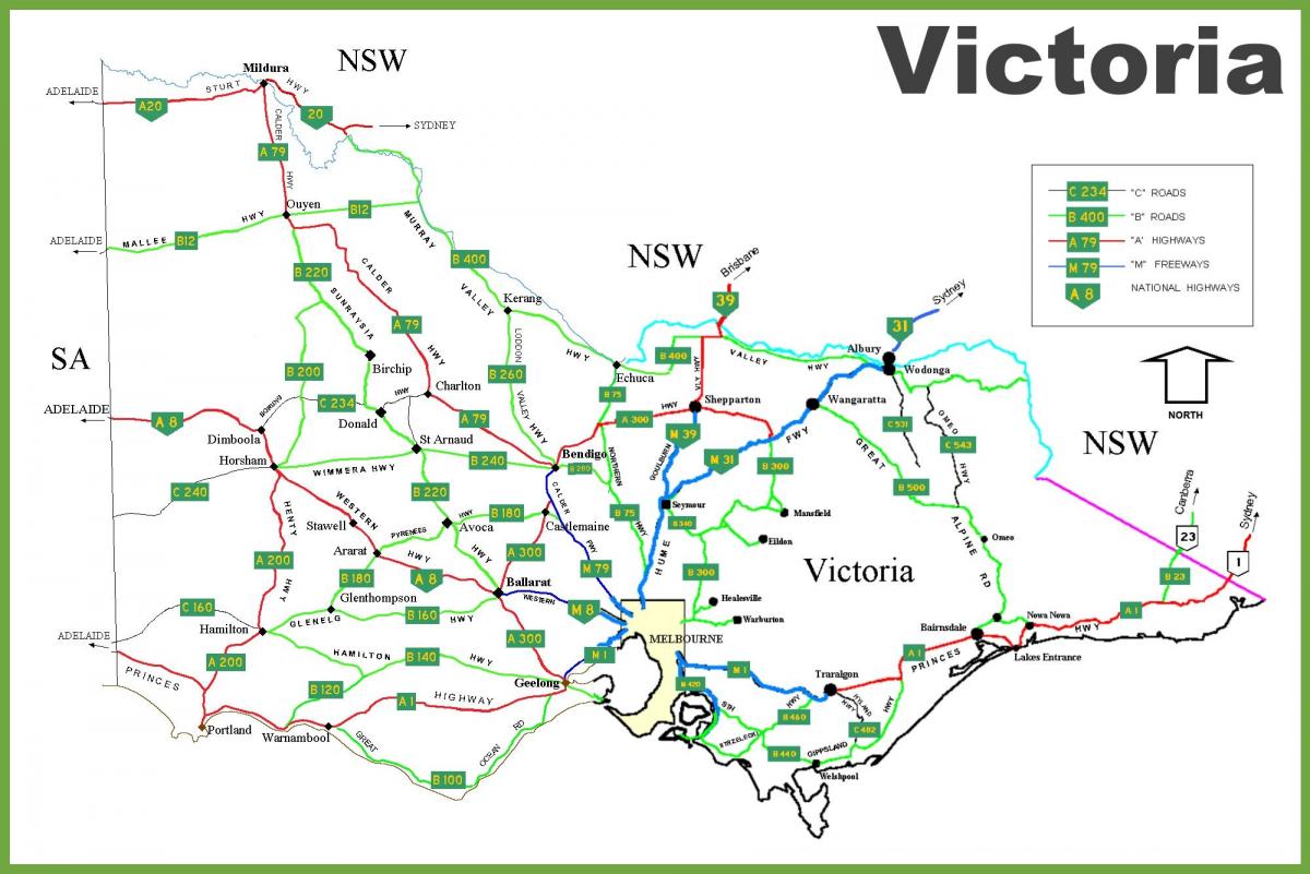 mapa de Victoria Australia