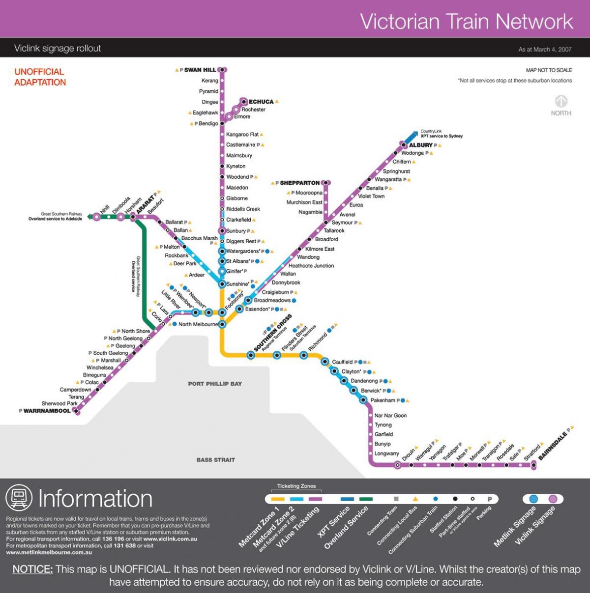 vline mapa de trenes