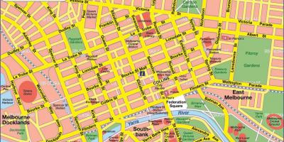Melbourne mapa de la ciudad