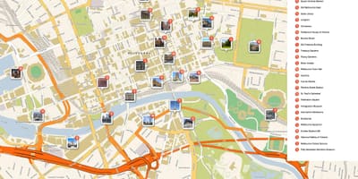 Melbourne mapa de turismo